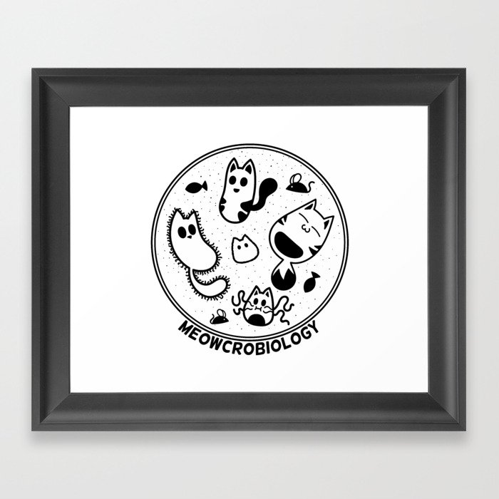 Meowcrobiology Framed Art Print