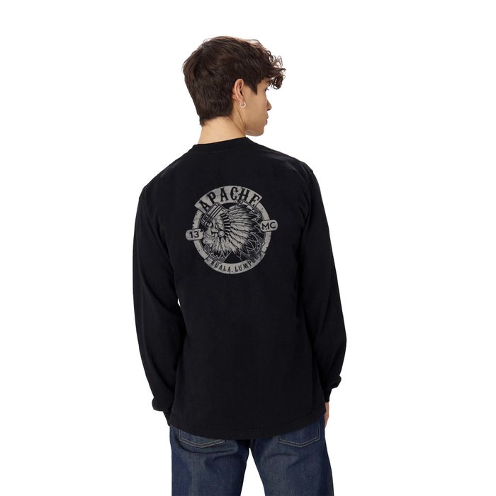 Apache Sereng Malaysia Biker Gang Logo Long Sleeve T Shirt by