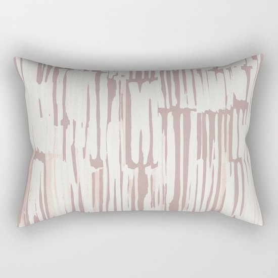Simply Bamboo Brushstroke Lunar Gray on Clay Pink Rectangular Pillow