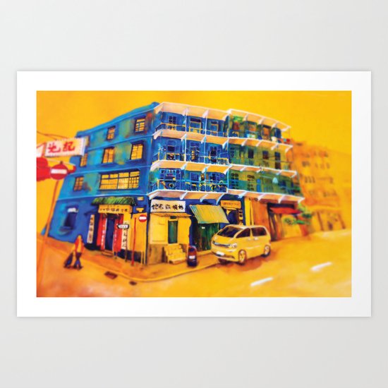blue house (hong kong) Art Print