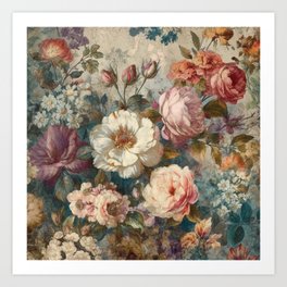 Shabby Flowers Art Print