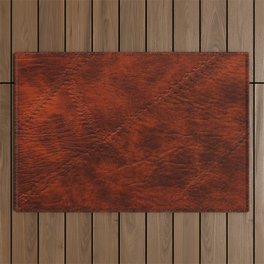 Brown Leather Design Outdoor Rug