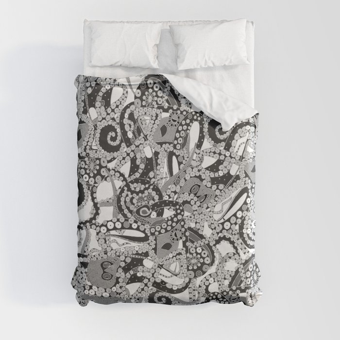 tentacles mono Duvet Cover