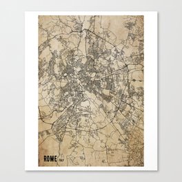 Rome italy vintage map Canvas Print