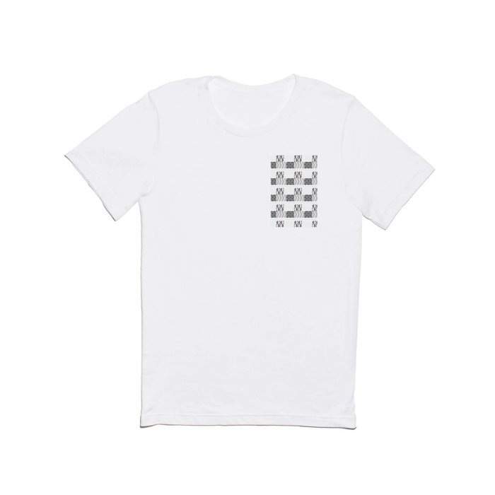 Dancing with Mondrian in Gray Monochromatic T Shirt