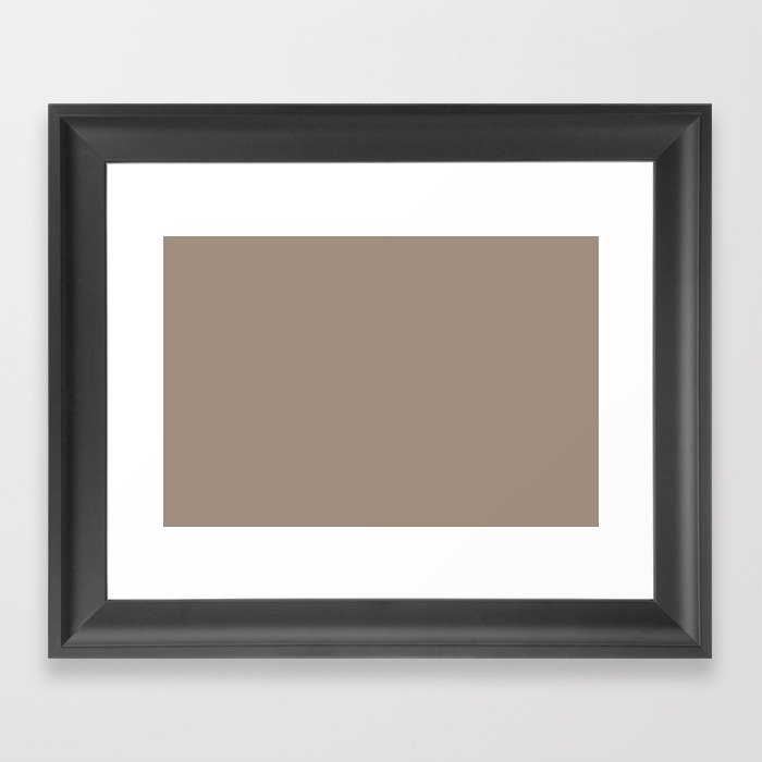 Chocolate Mousse Brown Solid Color Pairs with Sherwin Williams Cocoa Whip SW 9084 Framed Art Print