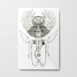 Major Arcana XV The Devil Metal Print | Illustration, Black and White 