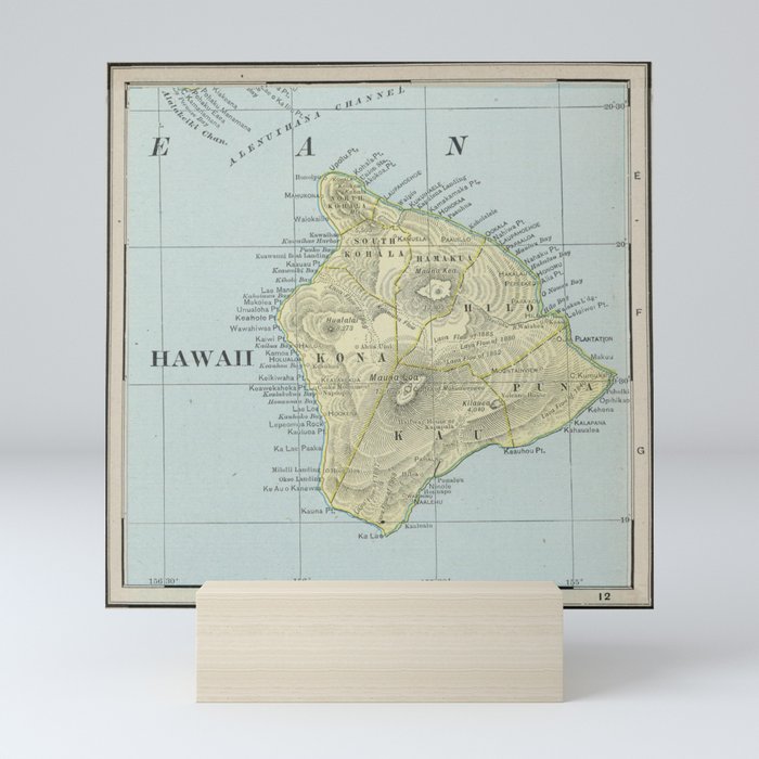 Vintage Map of Hawaii Island (1901) Mini Art Print by BravuraMedia