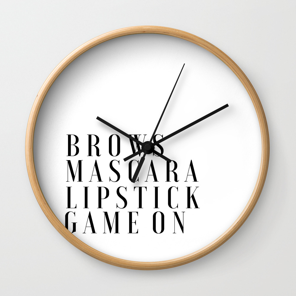 Printable Art Makeup Print Makeup Bathroom Decor Girls Room Decor Girls Bedroom Decor Mascara Print Wall Clock By Aleksmorin Society6