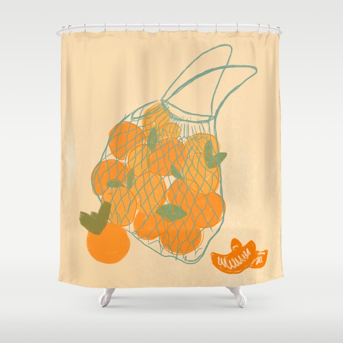 Orange & Clementine Shower Curtain