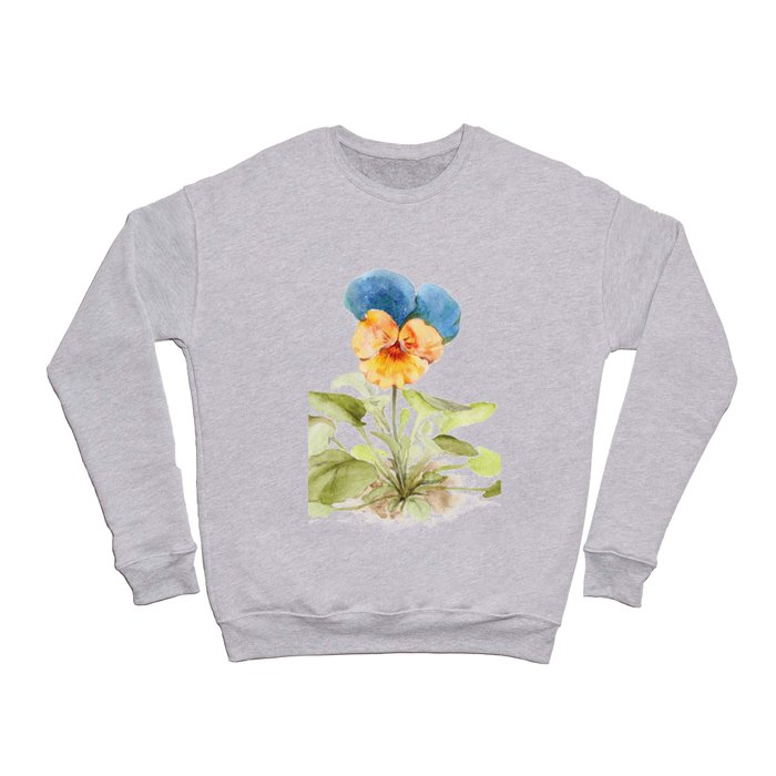 Watercolor illustration of pansy flower Crewneck Sweatshirt