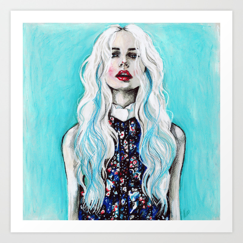 Fleur Bleu Art Print