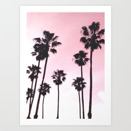 Palms & Sunset Art Print