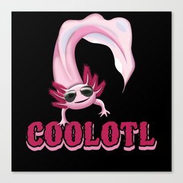 Cool Coolotl Fish Cartoon Cute Kawaii Axolotl Canvas Print