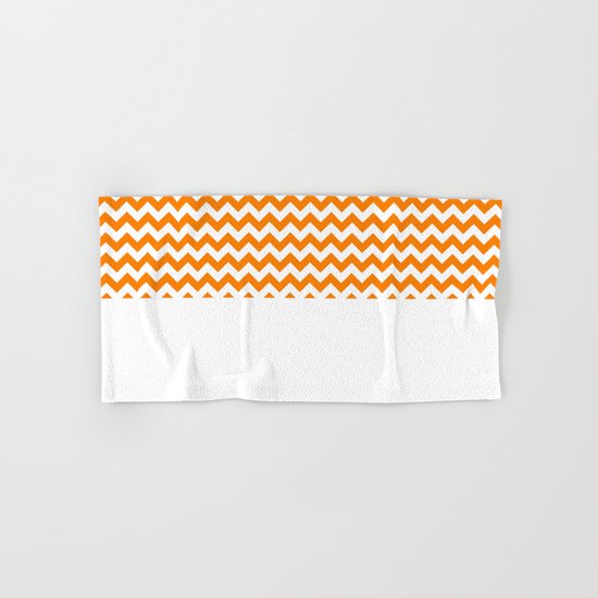 Chevron (Orange/White) Hand & Bath Towel