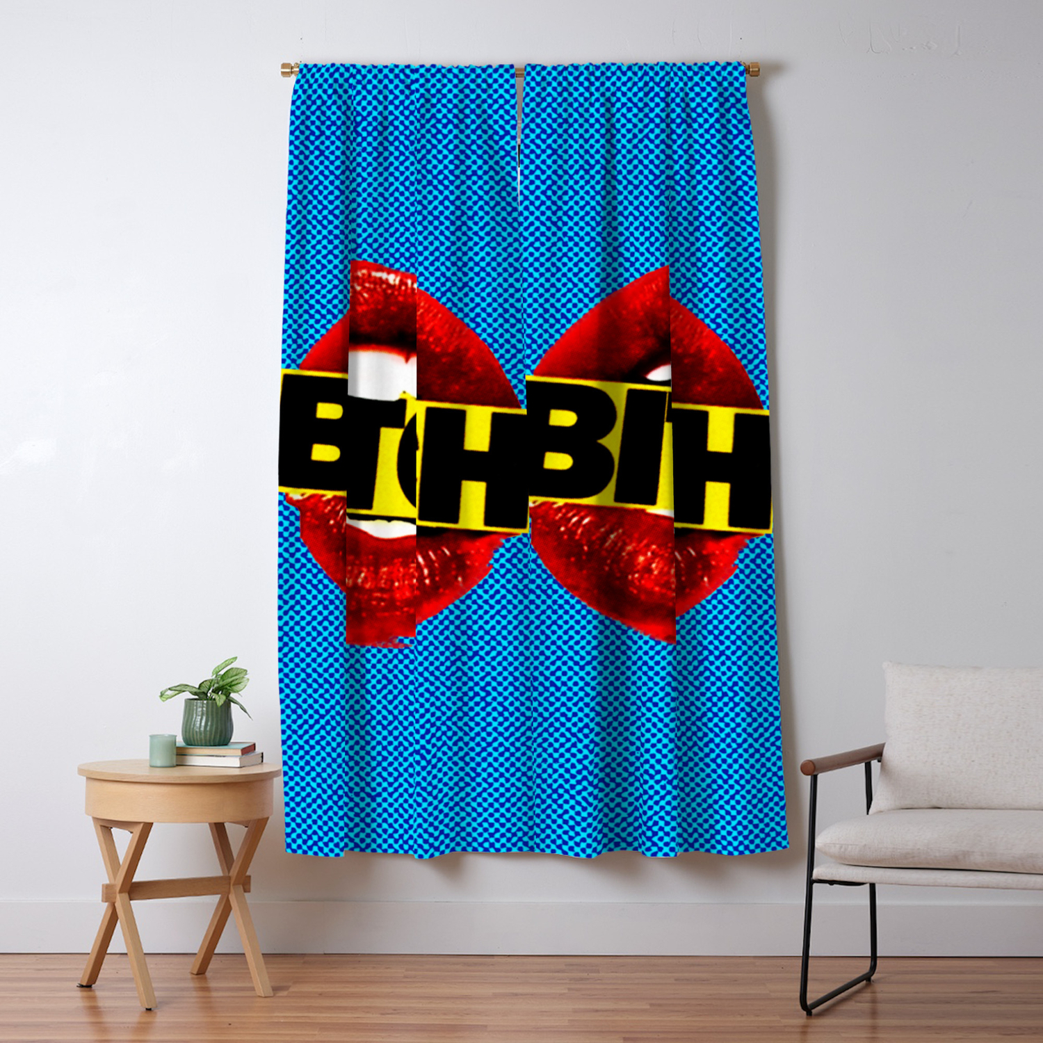 Bitch Retro Pop Art Style Blackout Curtain By Jcdesigning Society6