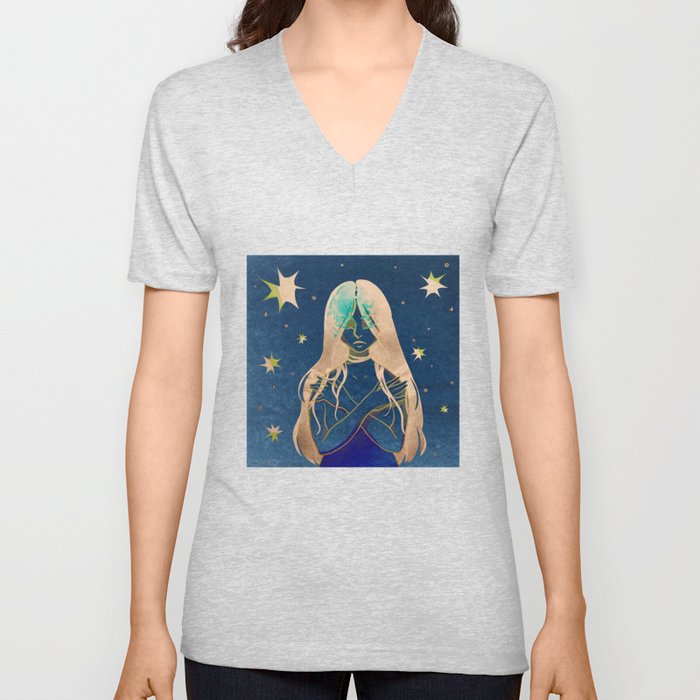 Girl of the stars V Neck T Shirt