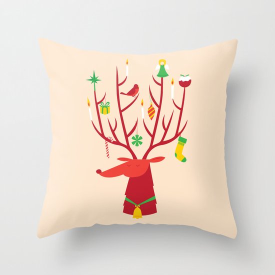 Reindeer Throw Pillow