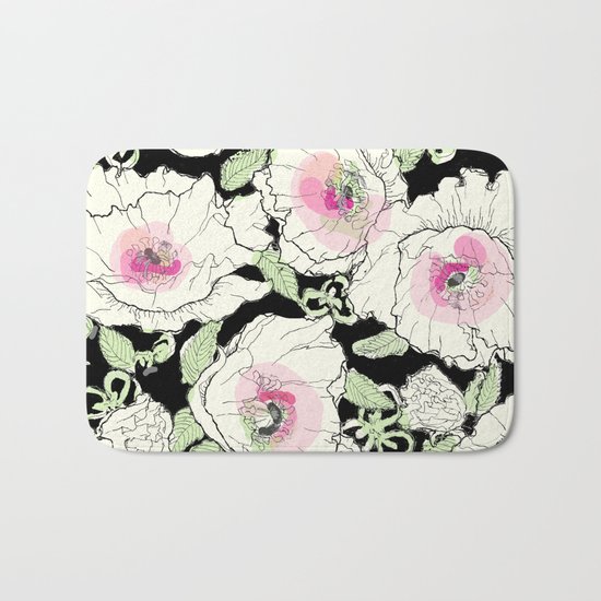 poppies creme Bath Mat
