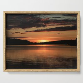 Beautiful Sunset over Lake Willoughby, Westmore, Vermont Serving Tray