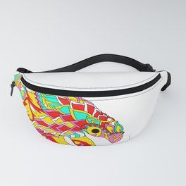 pangolin, scaly anteater in ecopop pattern arts Fanny Pack