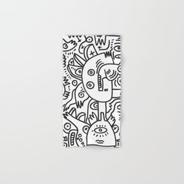 Black and White Graffiti Cool Funny Creatures Hand & Bath Towel