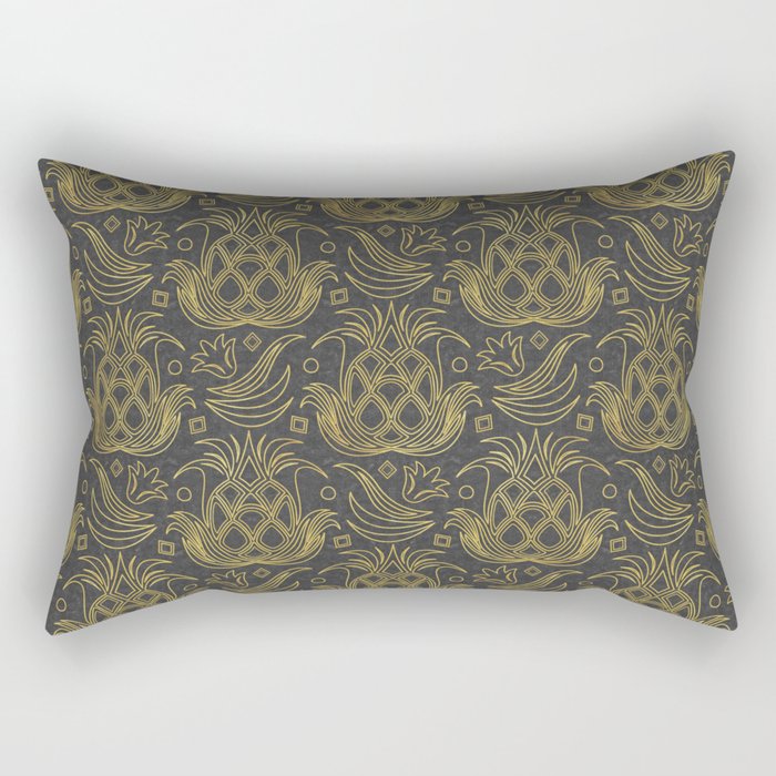 Luxe Pineapple // Textured Gray Rectangular Pillow