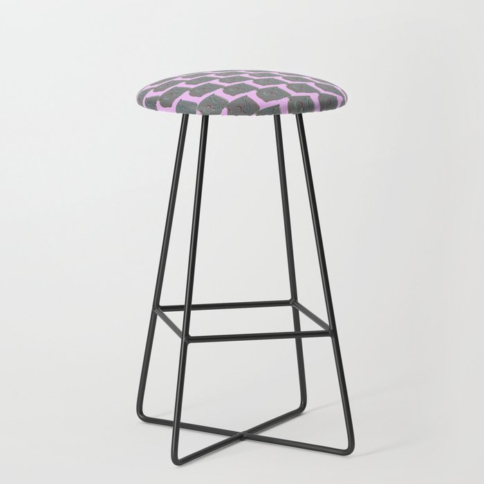 Psychedelic Record Player with Lavender backdrop Bar Stool