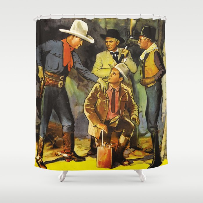 Vintage Western Cowboy Scene Shower Curtain By Rodeodays Society6