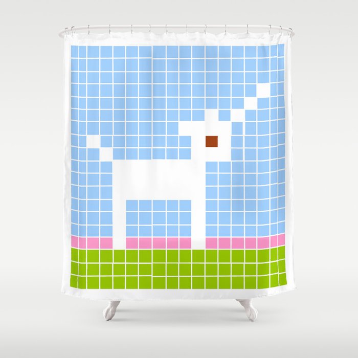 Unicorn 4 - Pixel art Shower Curtain