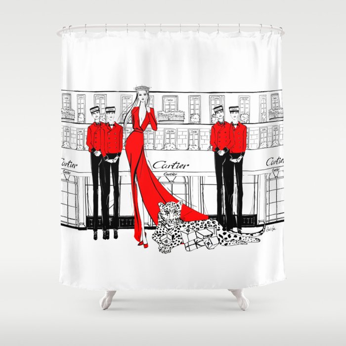 Branded Front Shower Curtain, Couture Shower Curtains
