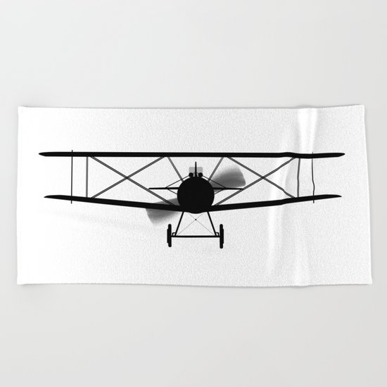 Biplane Silhouette Beach Towel By Homestead Society6
