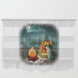 Camping Forest Night Adventure Wall Hanging