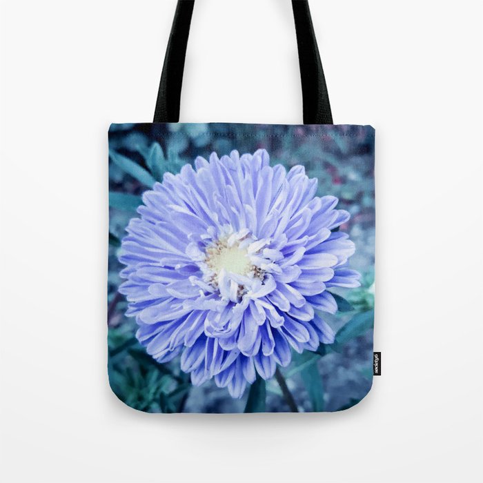 Pastel blue garden Chrysanthemum Tote Bag