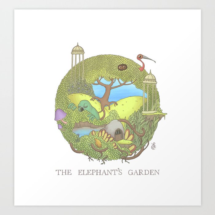 The Elephant's Garden - Version 1 Art Print