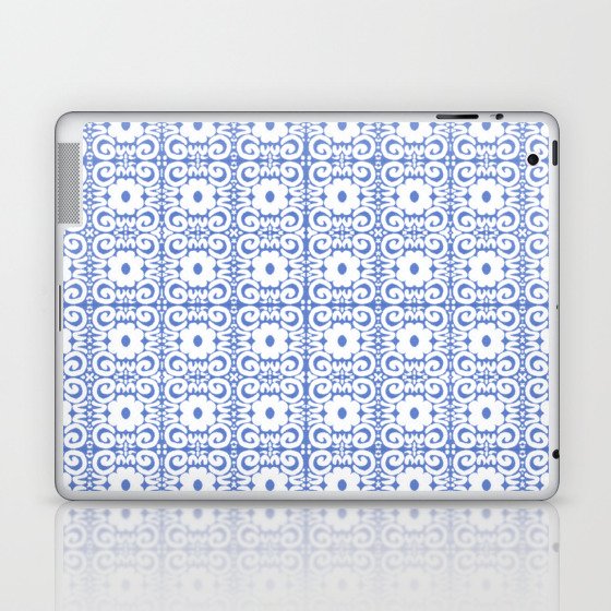 Retro Daisy Lace 70’s Resort Blue Laptop & iPad Skin