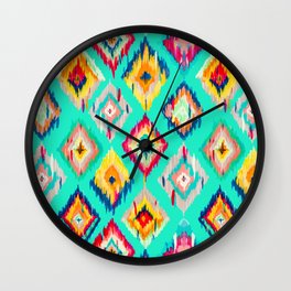 Bohemian Ikat Painting Wall Clock