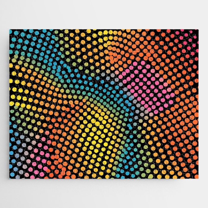 Vibrant Dotted Minimal Colored Pattern - Contemporary Elegance for Stylish Spaces Jigsaw Puzzle