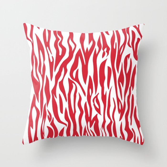 Red Zebra Print Throw Pillow