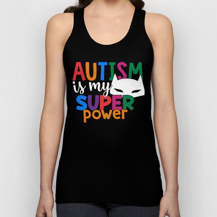 Autism Is My Super Power Colorful Awareness Tank Top