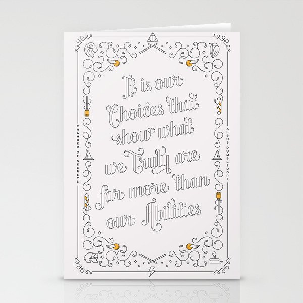 Harry Potter Typographic Quote Stationery Cards