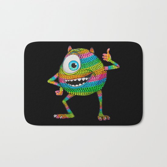 Mike Wazowski fan art by Luna Portnoi Bath Mat