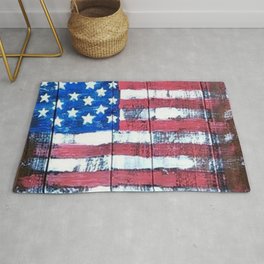 American Flag Rug | Painting, Black and White 