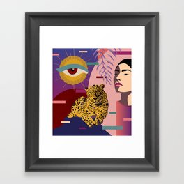 The Big Eye Leopard abstract Framed Art Print