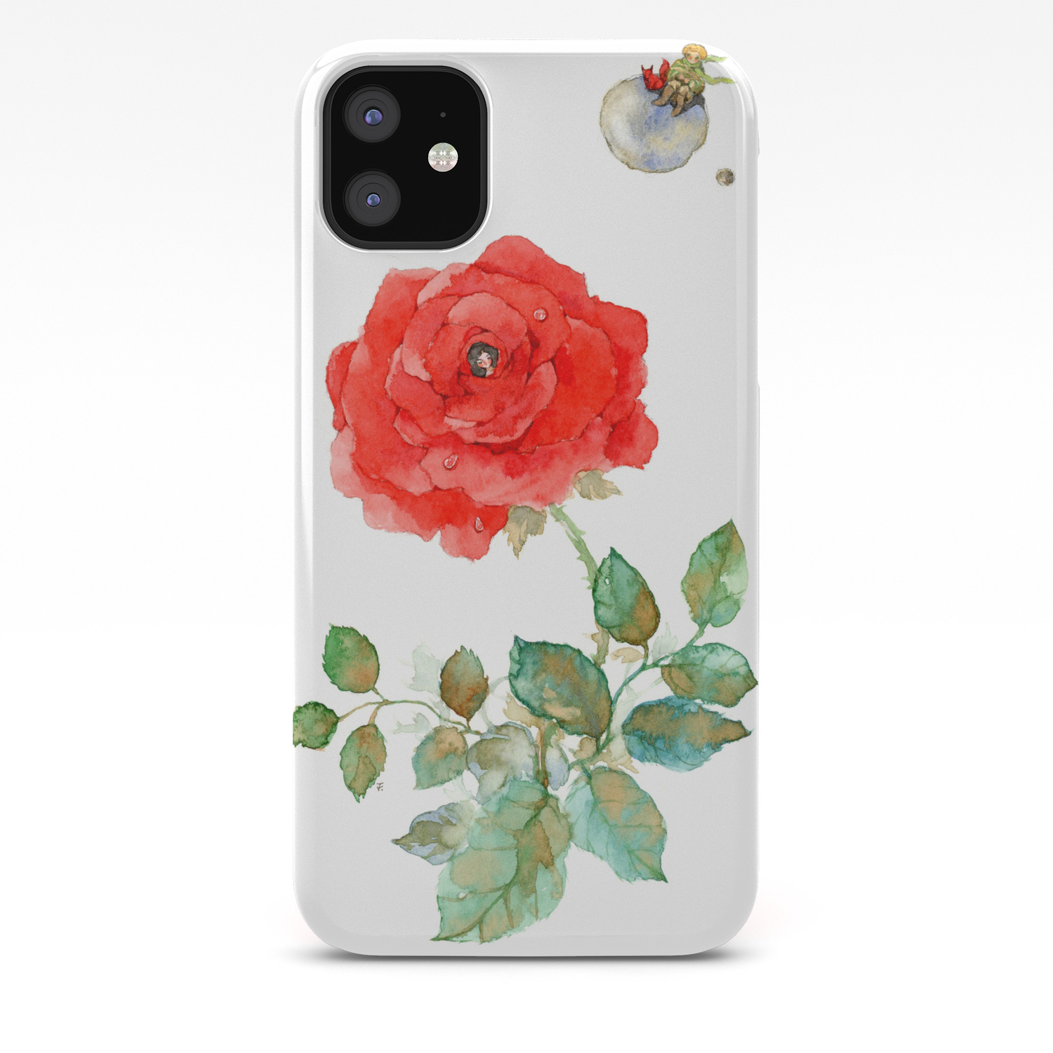Le Petit Prince Little Prince With Fox Rose Vertical Iphone Case