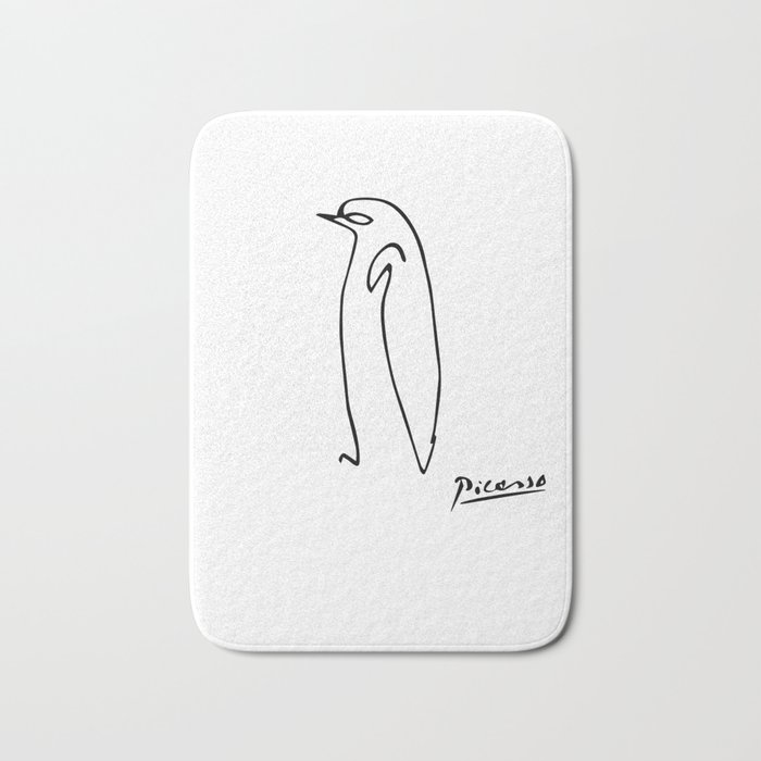 Pablo Picasso Penguin Artwork Shirt, Sketch Reproduction Bath Mat