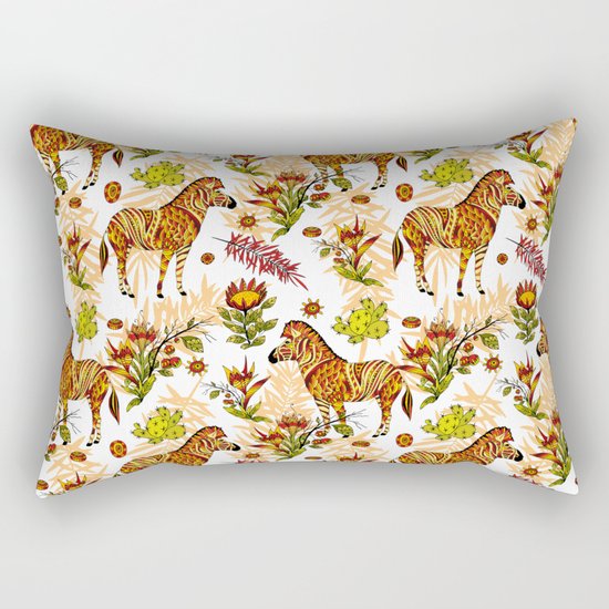 Zebras white pattern Rectangular Pillow
