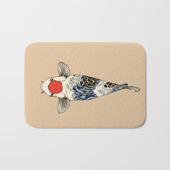 The Great Wave Of Koi Bath Mat