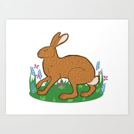Meadow Hare  Art Print
