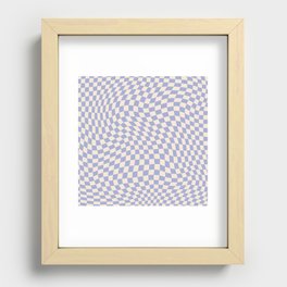 Calming Chequered Swirl in Moody Lavender Recessed Framed Print